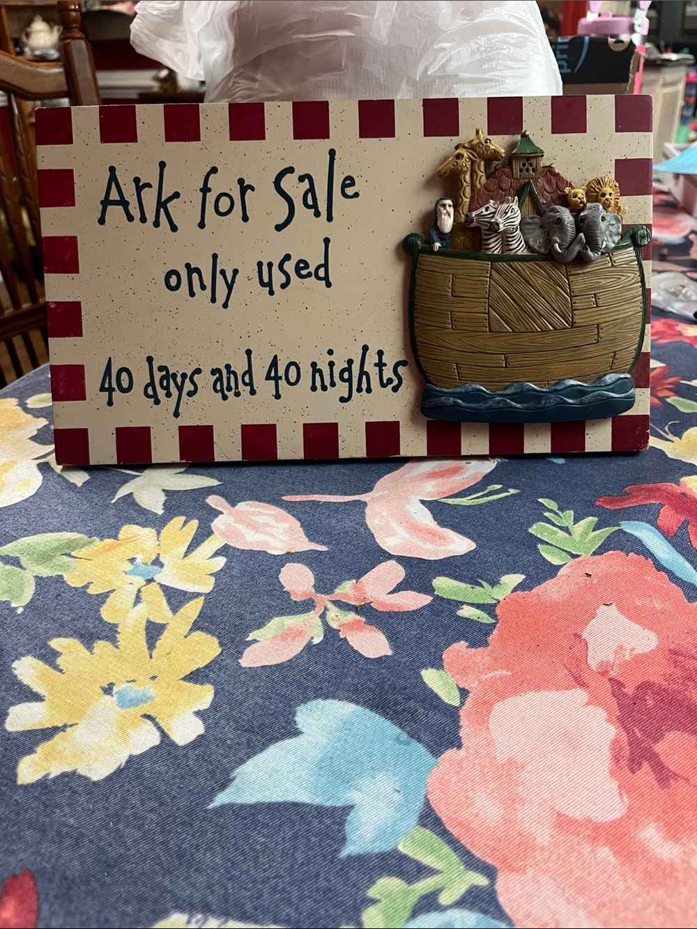 Noah's Ark Wall Hanging Plaque ARK FOR SALE “only used for 40 days and 40nights”